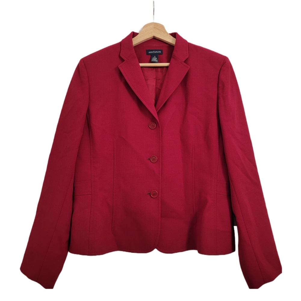 Ann Taylor Red Blazer Size 14